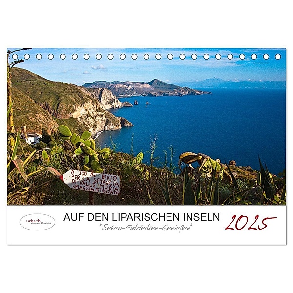 Auf den Liparischen Inseln (Tischkalender 2025 DIN A5 quer), CALVENDO Monatskalender, Calvendo, Urbach & Urbach