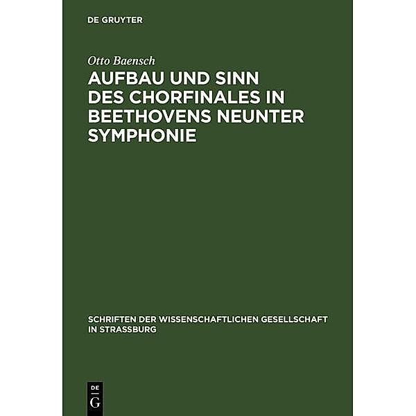 Aufbau und Sinn des Chorfinales in Beethovens neunter Symphonie, Otto Baensch