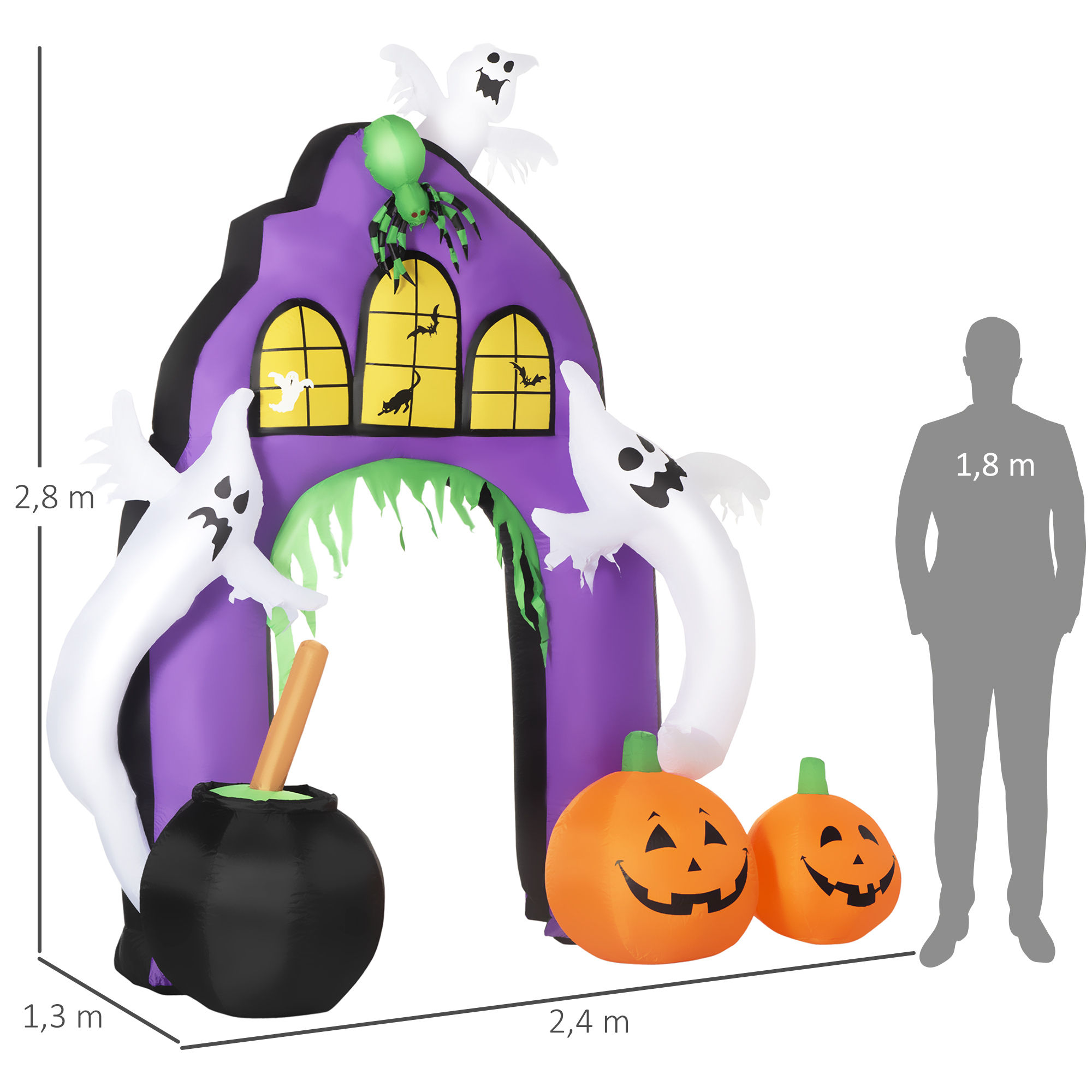 Aufblasbare Halloween-Dekoration mit eingebauten LEDs violett Farbe: violett  Weltbild.de