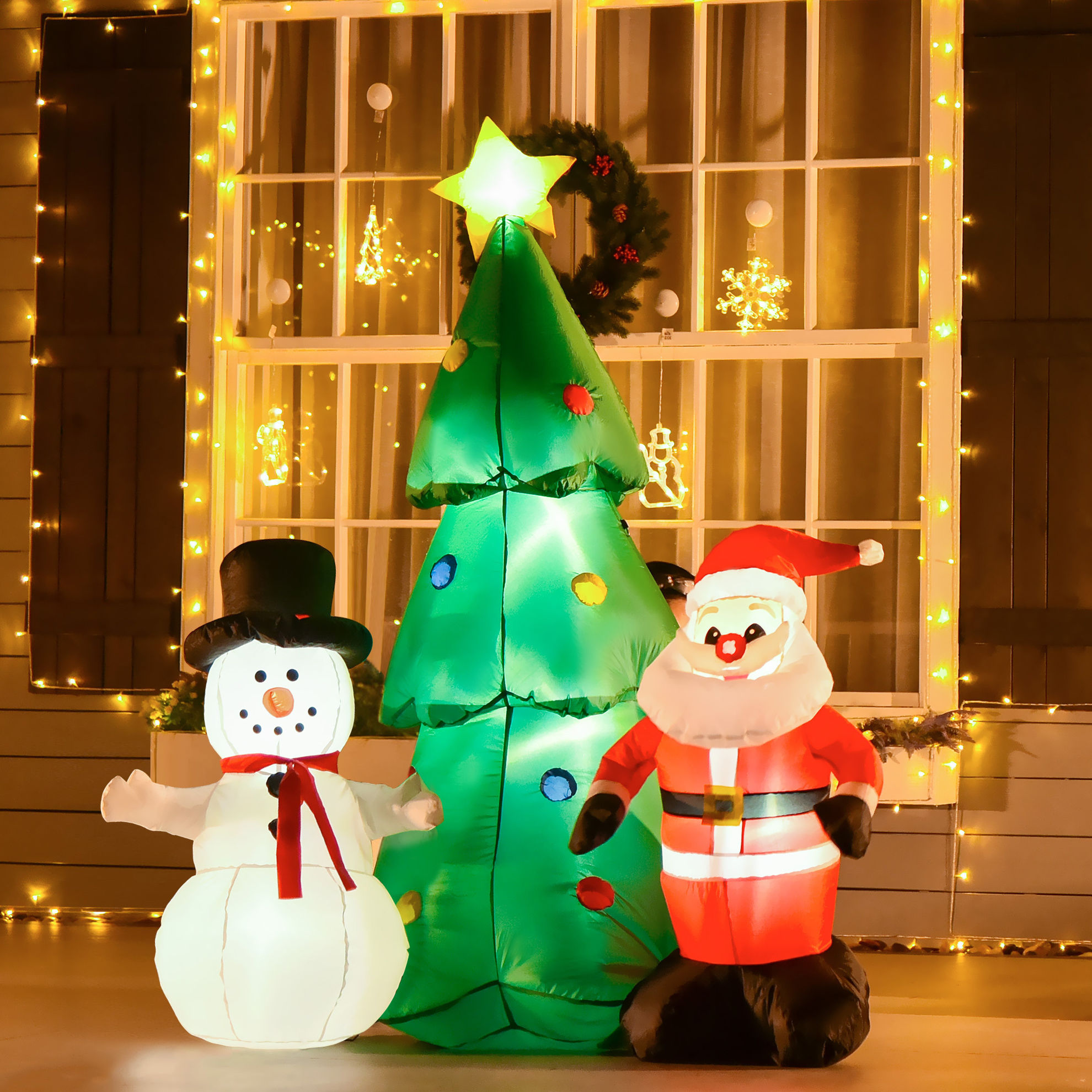 Aufblasbarer Weihnachtsbaum mit Schneemann und LED-Weihnachtsbeleuchtung |  Weltbild.de