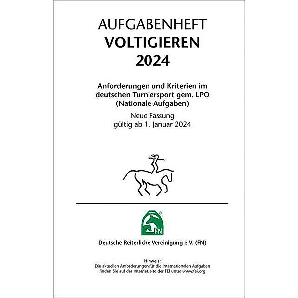 Aufgabenheft - Voltigieren 2024, Deutsche Reiterliche Vereinigung E. V. (Fn)