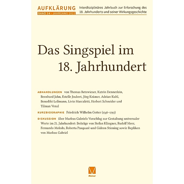 Aufklärung 34: Das Singspiel im 18. Jahrhundert / Aufklärung Bd.34