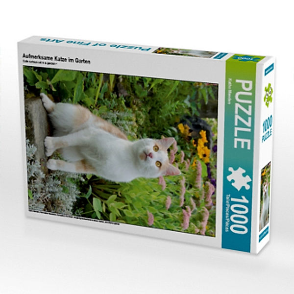Aufmerksame Katze im Garten (Puzzle), Katho Menden
