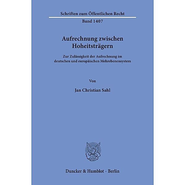 Aufrechnung zwischen Hoheitsträgern., Jan Christian Sahl