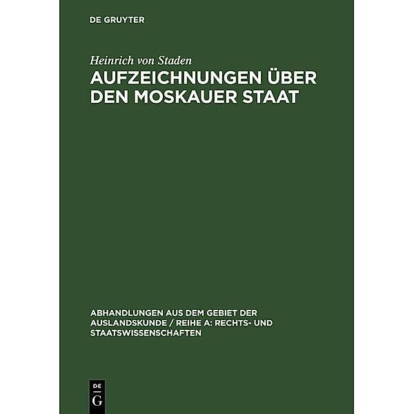 Aufzeichnungen über den Moskauer Staat, Heinrich von Staden