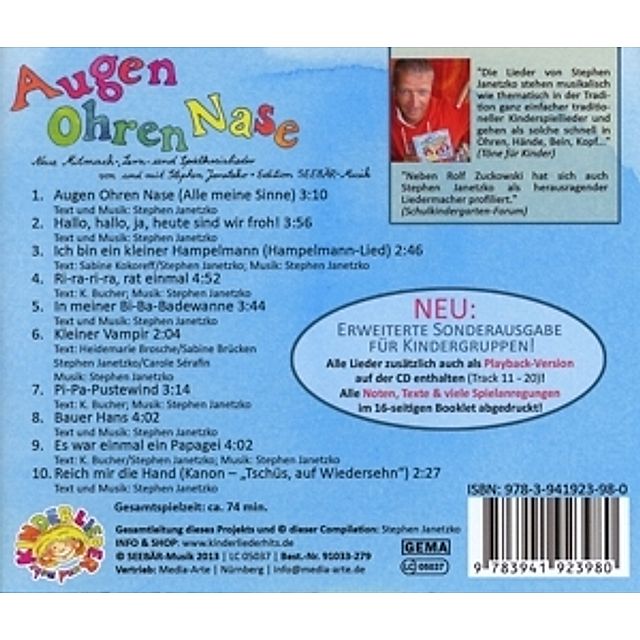 Augen Ohren Nase CD von Stephen Janetzko bei Weltbild.ch