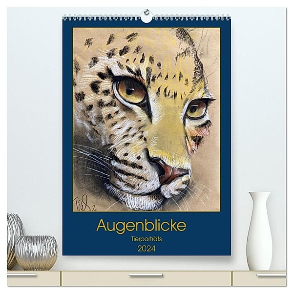 Augenblicke - Tierporträts (hochwertiger Premium Wandkalender 2024 DIN A2 hoch), Kunstdruck in Hochglanz, Sveta Tiukkel
