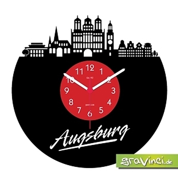 Augsburg-Deutsche Skylines, Vinyl Schallplattenuhr