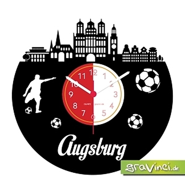 Augsburg Fan-Sport Fußball Deutschland, Vinyl Schallplattenuhr