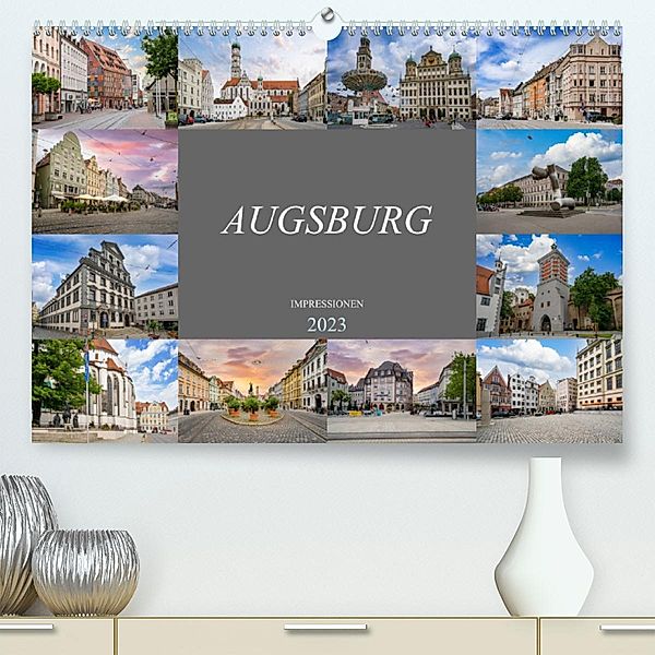 Augsburg Impressionen (Premium, hochwertiger DIN A2 Wandkalender 2023, Kunstdruck in Hochglanz), Dirk Meutzner