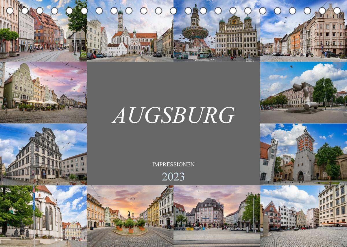 Augsburg Impressionen (Tischkalender 2023 DIN A5 quer)
