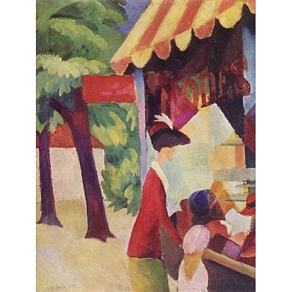 August Macke - Vor dem Hutladen (Frau mit roter Jacke und Kind) - 100 Teile (Puzzle)