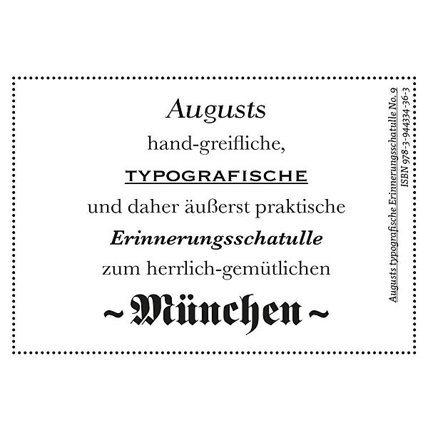 Augusts Erinnerungsschatulle München, m. 40 Minipostkarten