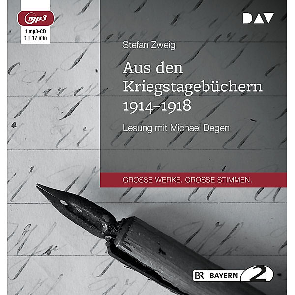 Aus den Kriegstagebüchern 1914-1918,1 Audio-CD, 1 MP3, Stefan Zweig