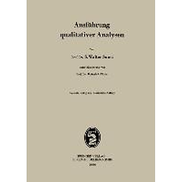 Ausführung qualitativer Analysen, S. W. Souci