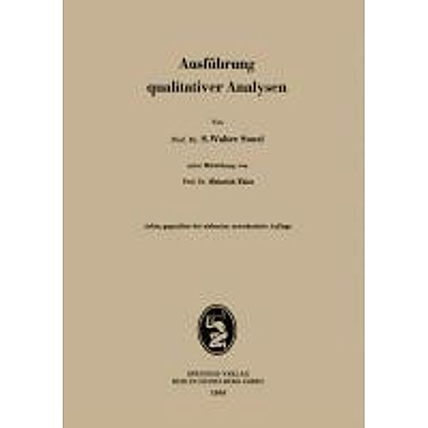 Ausführung qualitativer Analysen, S. W. Souci