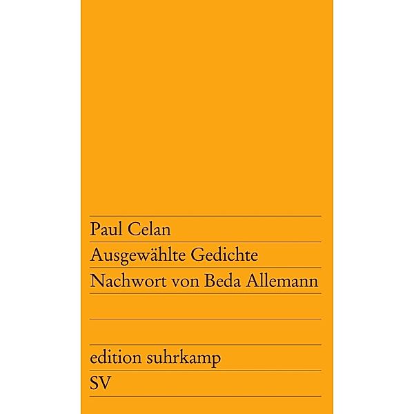 Ausgewählte Gedichte. Zwei Reden, Paul Celan