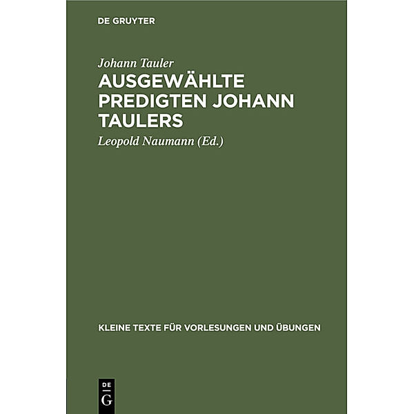 Ausgewählte Predigten Johann Taulers, Johann Tauler