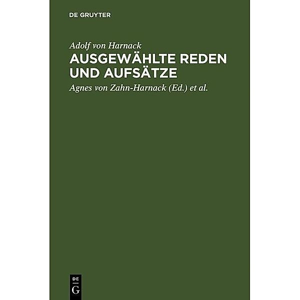 Ausgewählte Reden und Aufsätze, Adolf von Harnack