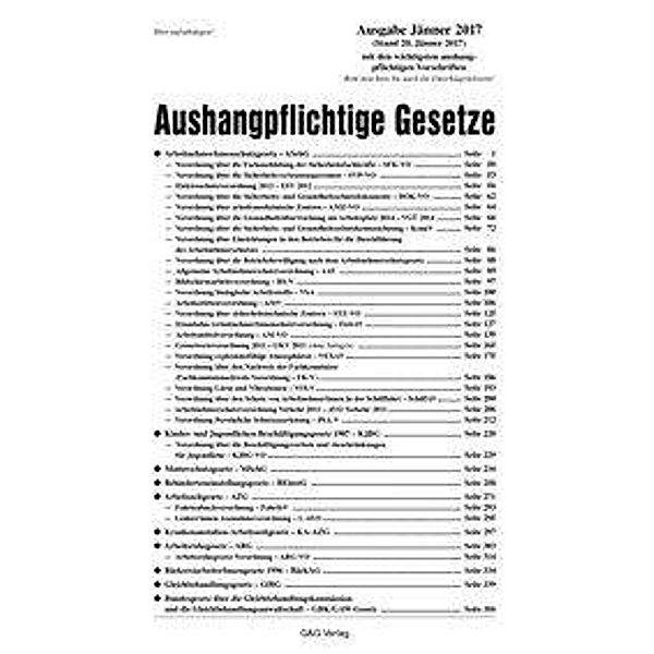 Aushangpflichtige Gesetze, Ausgabe Jänner 2017 (f. Österreich), Helmut Scheuch