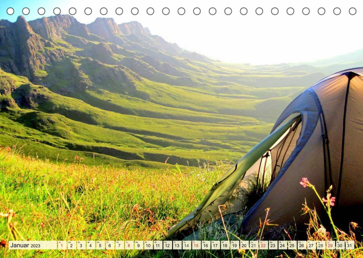 Ausklinken und Abschalten. Campen, wandern und die Natur genießen  Tischkalender 2023 DIN A5 quer - Kalender bestellen