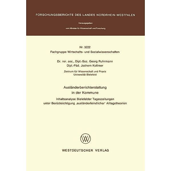 Ausländerberichterstattung in der Kommune, Georg Ruhrmann