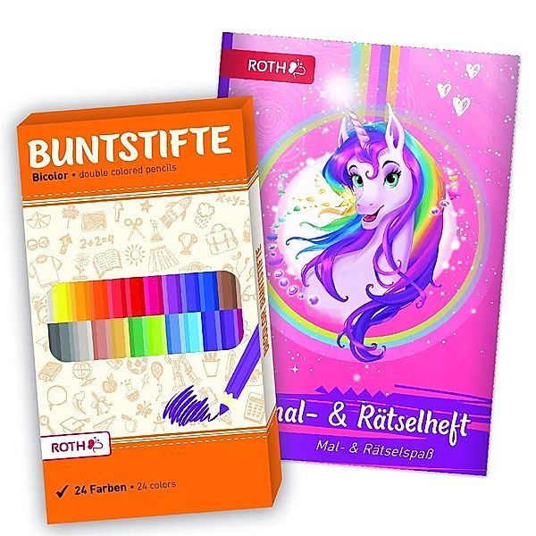 Roth, Lichtentanne-Stenn Ausmal-Sets mit Buntstiften Einhornportrait