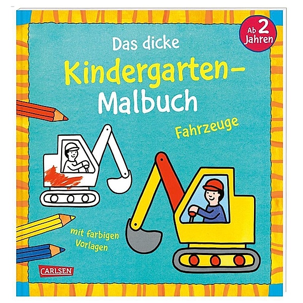 Ausmalbilder für Kita-Kinder: Das dicke Kindergarten-Malbuch: Fahrzeuge, Andrea Pöter