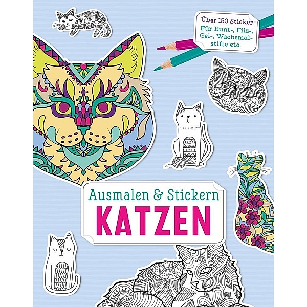 Ausmalen & Stickern: Katzen