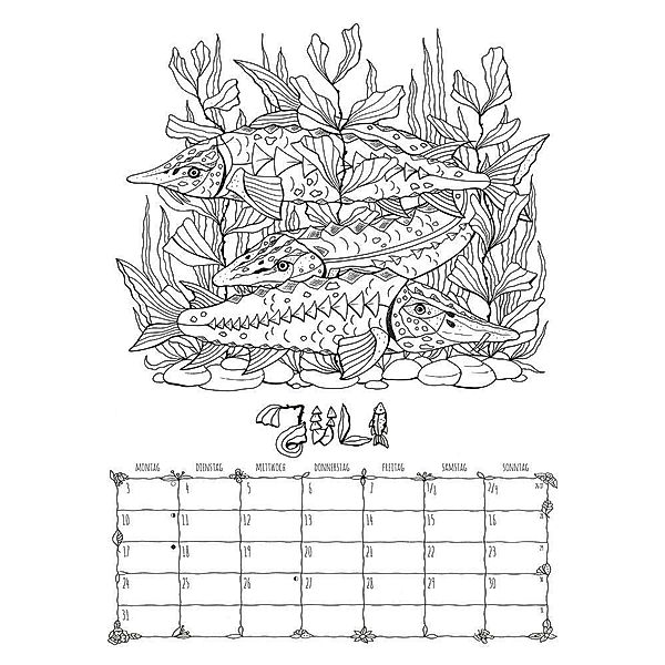 Ausmalkalender 2023 - Bildkalender A3 29,7x42 cm - Meditationskalender