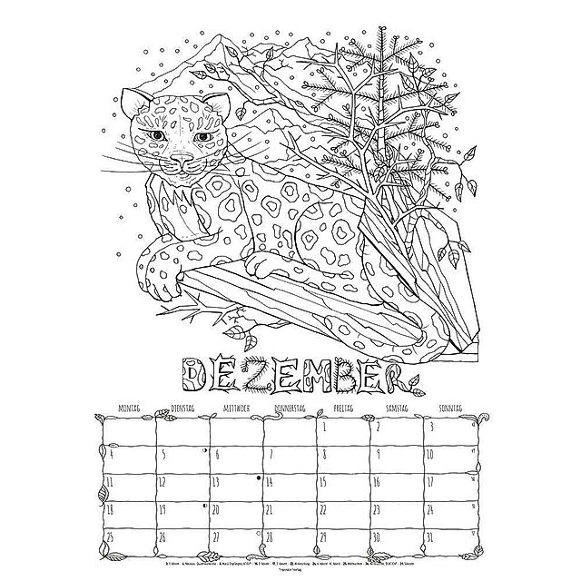 Ausmalkalender 2023 - Bildkalender A3 29,7x42 cm - Meditationskalender