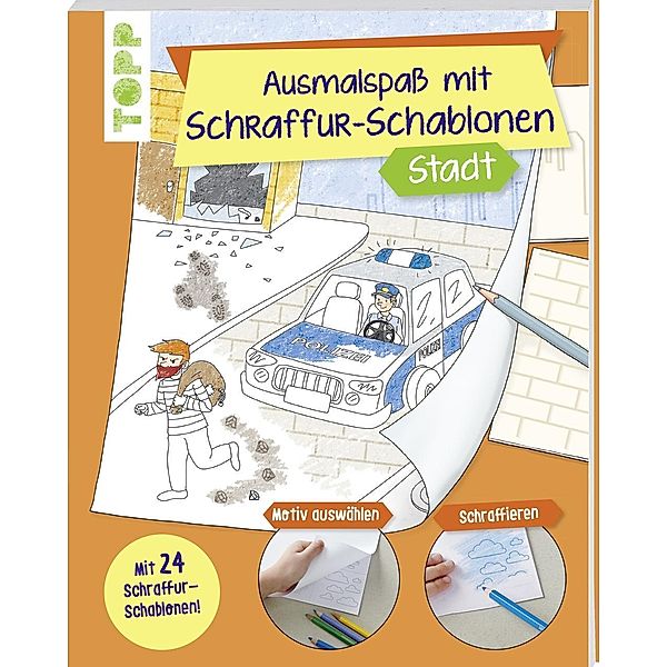 Ausmalspaß mit Schraffur-Schablonen Fahrzeuge