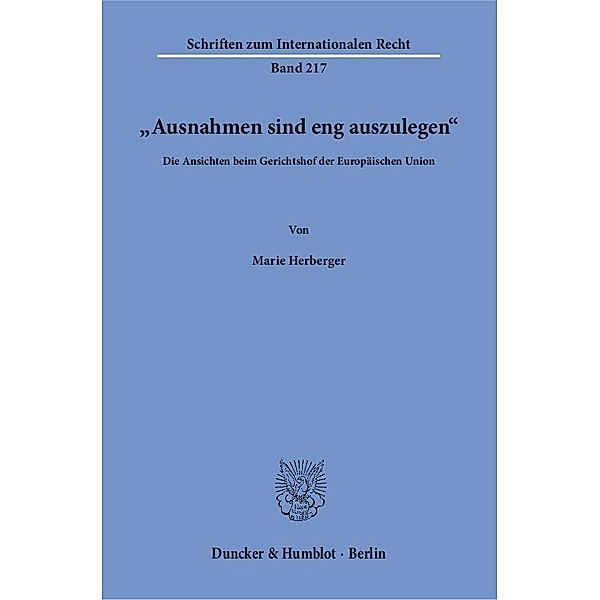 »Ausnahmen sind eng auszulegen«., Marie Herberger