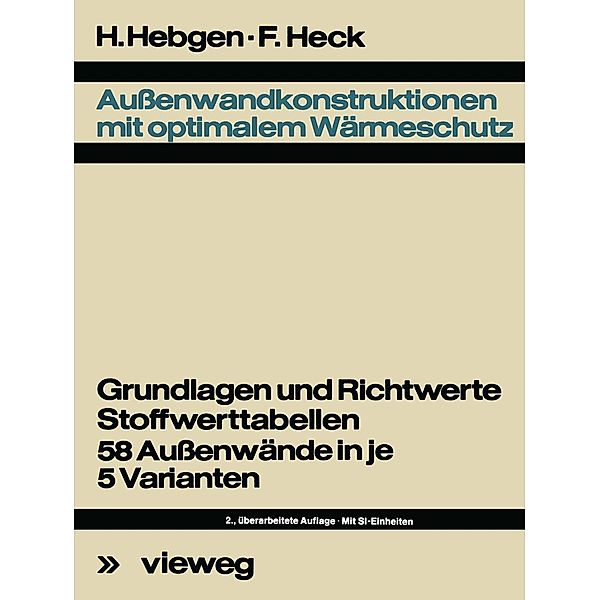 Aussenwandkonstruktionen mit optimalem Wärmeschutz, Friedrich Hebgen, Friedrich Heck