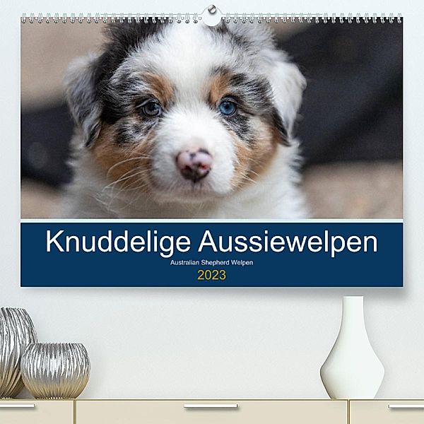 Australian Shepherd Welpen 2023 (Premium, hochwertiger DIN A2 Wandkalender 2023, Kunstdruck in Hochglanz), Annett Mirsberger www.annettmirsberger.de