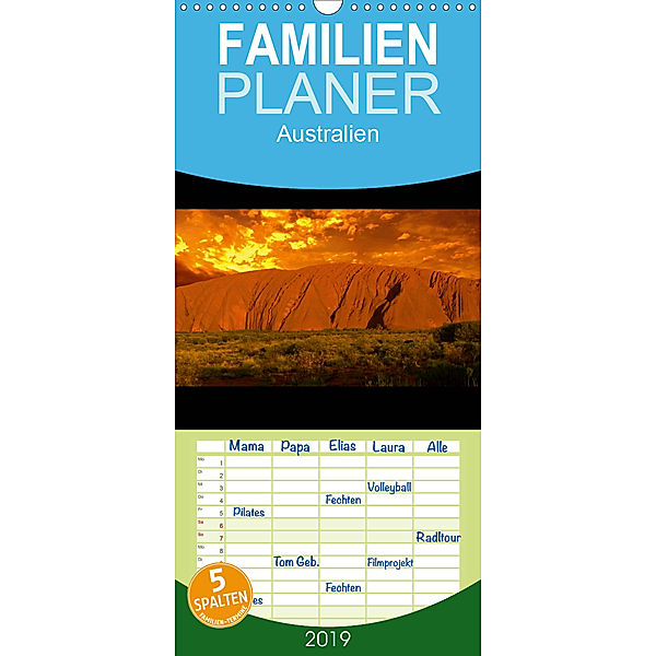 Australien - Familienplaner hoch (Wandkalender 2019 , 21 cm x 45 cm, hoch), Marcel Mende