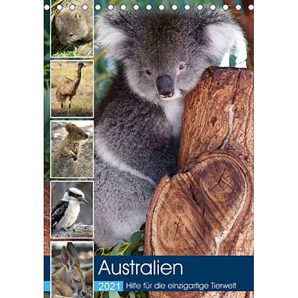 Australien - Hilfe für die einzigartige Tierwelt (Tischkalender 2021 DIN A5 hoch), alfotokunst