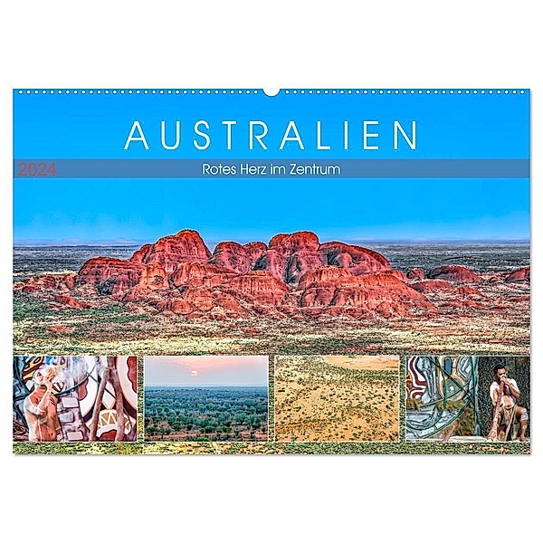 Australien - Rotes Herz im Zentrum (Wandkalender 2024 DIN A2 quer), CALVENDO Monatskalender, Dieter Meyer