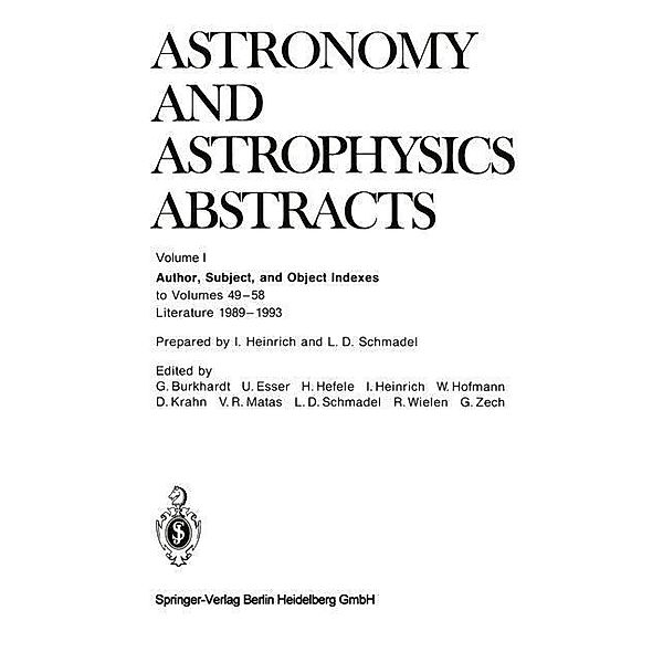 Author, Subject, and Object Indexes / Astronomy and Astrophysics Abstracts Bd.59/60