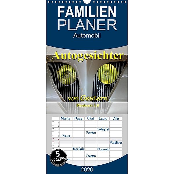 Autogesichter von Gestern Photoart 1.0 - Familienplaner hoch (Wandkalender 2020 , 21 cm x 45 cm, hoch), Ingo Laue