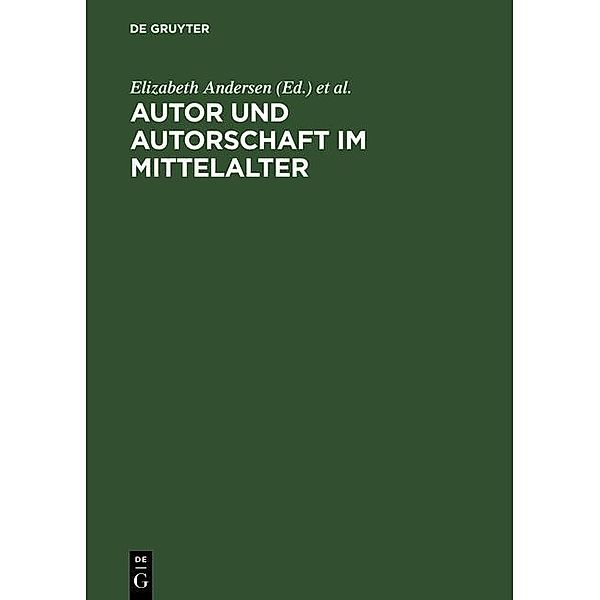 Autor und Autorschaft im Mittelalter