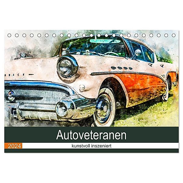 Autoveteranen - kunstvoll inszeniert (Tischkalender 2024 DIN A5 quer), CALVENDO Monatskalender, Sonja und André Teßen