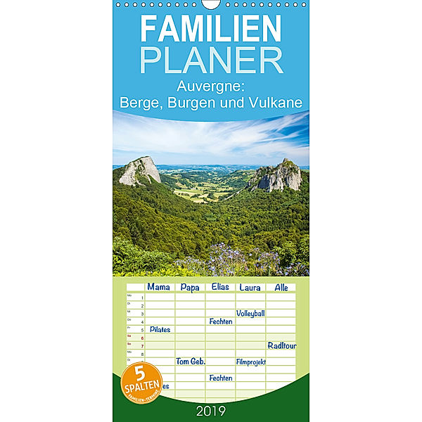 Auvergne: Berge, Burgen und Vulkane - Familienplaner hoch (Wandkalender 2019 , 21 cm x 45 cm, hoch)
