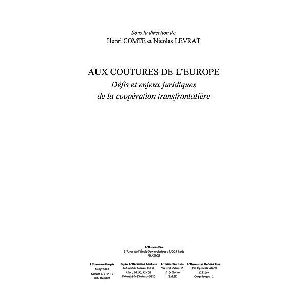 Aux coutures de l'europe / Hors-collection, Collectif