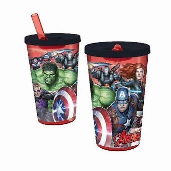 Avengers Trinkbecher mit Strohhalm