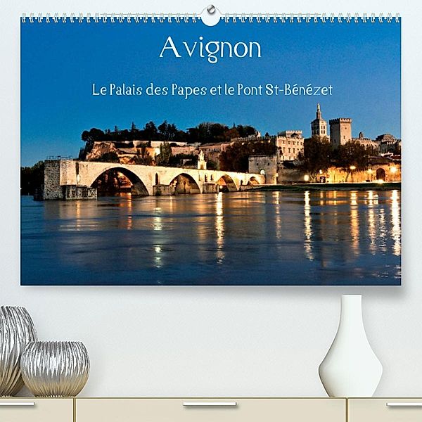 Avignon Le Palais des Papes et le Pont St-Bénézet (Premium, hochwertiger DIN A2 Wandkalender 2023, Kunstdruck in Hochgla, Jean François LEPAGE ©