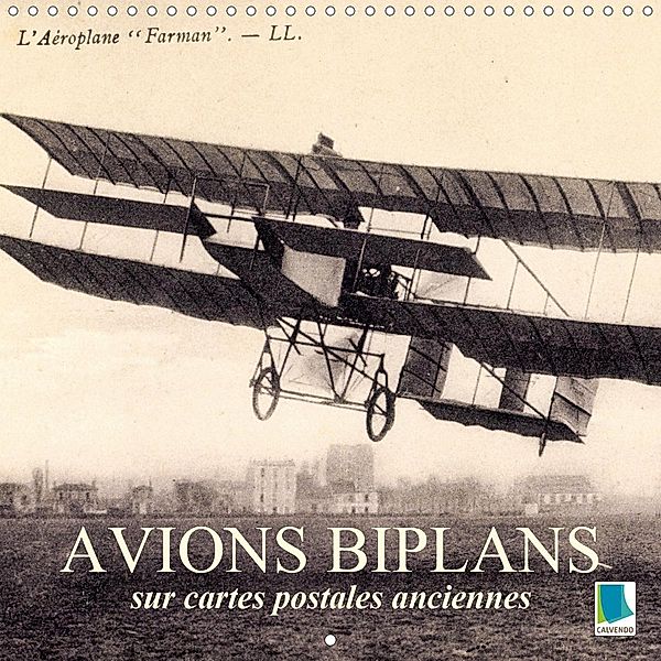 Avions biplans sur cartes postales anciennes (Calendrier mural 2021 300 × 300 mm Square)