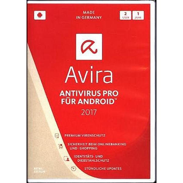 Avira AntiVirus Pro Android 2017 - 2 Geräte, DVD-ROM