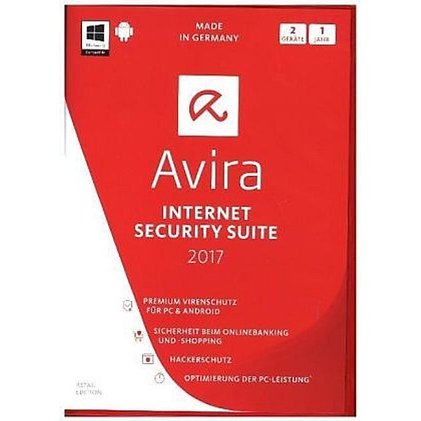 Avira Internet Security Suite 2017 - 2 Geräte, DVD-ROM