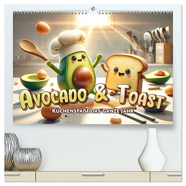 Avocado & Toast - Küchenspässe das ganze Jahr (hochwertiger Premium Wandkalender 2025 DIN A2 quer), Kunstdruck in Hochglanz, Calvendo, artefacti